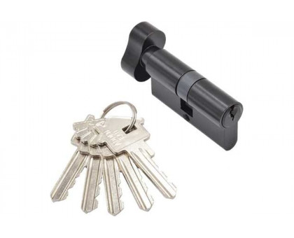 Ключевой цилиндр CYL 5-60 KNOB BLACK (цвет ЧЕРНЫЙ) ключ-завертка, 5 ключей, 60 мм