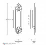 Ручка для раздвижной двери Venezia U122 DECOR темная бронза (1шт.)