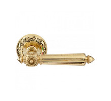 Дверная ручка Extreza "LEON" (Леон) 303 на розетке R04 полированное золото F01