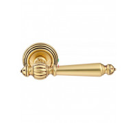 Дверная ручка Extreza "DANIEL" (Даниел) 308 на розетке R05 французское золото + коричневый F59