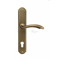 Дверная ручка Venezia "VERSALE" CYL на планке PL02 матовая бронза
