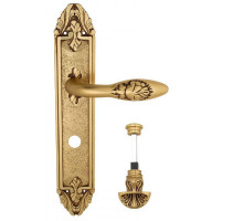 Дверная ручка Venezia "CASANOVA" WC-4 на планке PL90 французское золото + коричневый