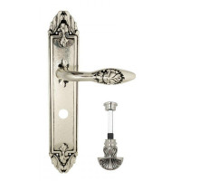 Дверная ручка Venezia "CASANOVA" WC-4 на планке PL90 натурально серебро + черный