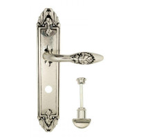 Дверная ручка Venezia "CASANOVA" WC-2 на планке PL90 натурально серебро + черный