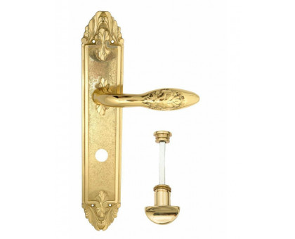 Дверная ручка Venezia "CASANOVA" WC-2 на планке PL90 полированная латунь
