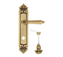 Дверная ручка Venezia "CASTELLO" WC-4 на планке PL96 французское золото + коричневый