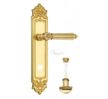 Дверная ручка Venezia "CASTELLO" WC-2 на планке PL96 полированная латунь