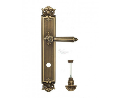 Дверная ручка Venezia "CASTELLO" WC-4 на планке PL97 матовая бронза
