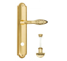 Дверная ручка Venezia "CASANOVA" WC-2 на планке PL98 полированная латунь