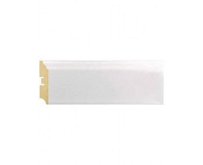 Плинтус МДФ Smartprofile Color металлизированный Белый лак (82х16х2400мм)