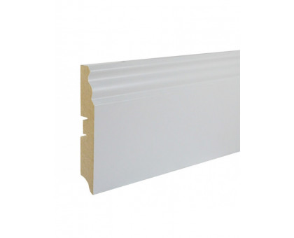 Плинтус МДФ SMARTPROFILE Paint 100E белый под покраску (100*16*2400 мм)